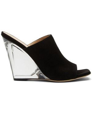 Stuart Weitzman Lucite 100 Wedge Sandals - Black
