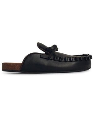 JW Anderson Ruffle Loafer Mules - Black