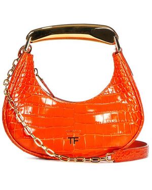 Tom Ford Bianca Shiny Embossed Mini Hobo Bag in Green | Lyst