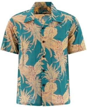 Toyo Enterprise Tropical Print Shirt - Blue