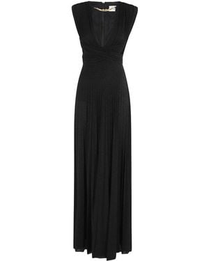 Elisabetta Franchi Plunging V-Neck Carpet Dress - Black