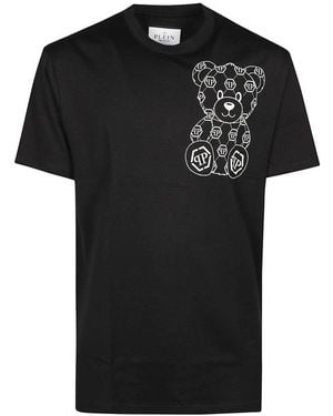 Philipp Plein Round Neck Ss Teddy Bear T-shirt - Black