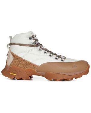 Roa Andreas Paneled Designed Round Toe Sneakers - White