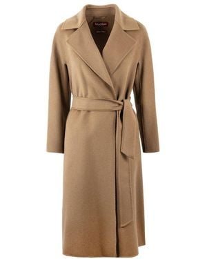 Max Mara Cles Belted Coat - Natural