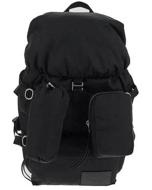 Jil Sander Outdoor Strap-Detailed Logo Patch Backpack - Black