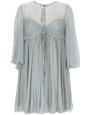 Chloé Pleated Mini Dress - Grey