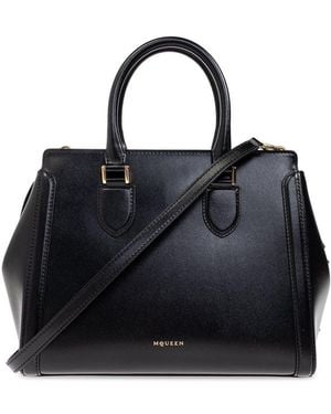 McQueen Large Birdee Tote Bag - Black