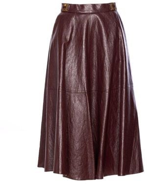 Elisabetta Franchi Logo-Plaque Midi Skirt - Purple