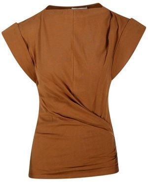 Isabel Marant Maisan Cap-Sleeved Top - Brown
