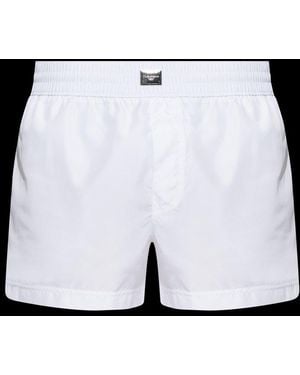 Dolce & Gabbana Logo Plaque Swim Trunks - Black