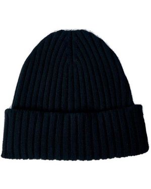 Alexander Wang Logo Flag Tag Ribbed Beanie - Blue