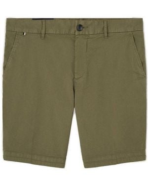 BOSS Button Detailed Slim-Fit Shorts - Green