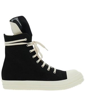 Rick Owens Hollywood Jumbo Laces Abstract Sneakers in Black