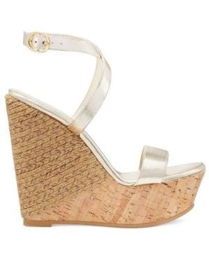 Stuart Weitzman 5050 Wedge Sandals - Natural