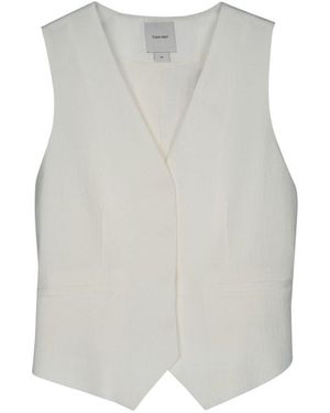Calvin Klein Textured Sleeveless Waistcoat - Gray