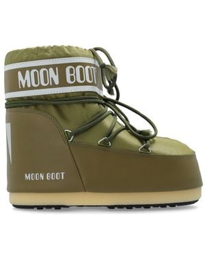 Moon Boot Icon Logo Printed Lace-up Boots - Green