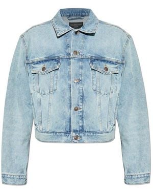 Balenciaga Collared Button-up Denim Jacket - Blue