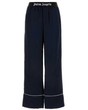 Palm Angels Satin Pyjama Trousers For - Blue