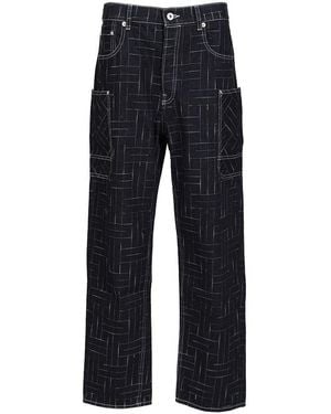 KENZO Weave Denim Cargo Jeans - Blue