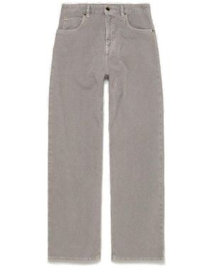 Miu Miu Logo-Detailed Straight-Leg Pants - Gray
