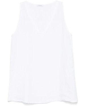 Malo V-Neck Sleeveless Top - White