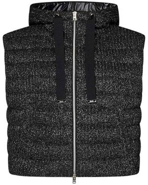 Herno Shiny Ribbed Knitted Vest - Black