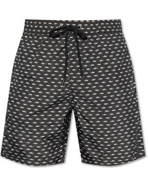 Paul & Shark Shark Print Swim Shorts - Grey