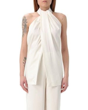 Stella McCartney Halter Neck Velvet Top - White