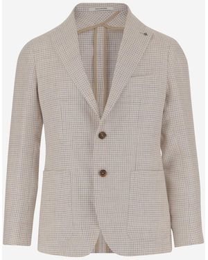 Tagliatore Houndstooth Blazer Jacket - Natural