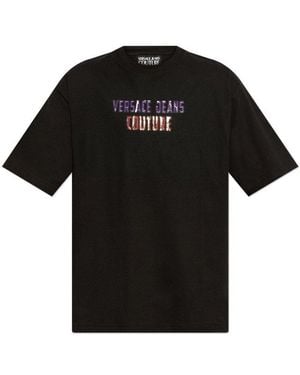 Versace Jeans Couture Logo Print T-Shirt - Black