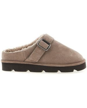 Brunello Cucinelli Monile Sherling Sandals - Brown