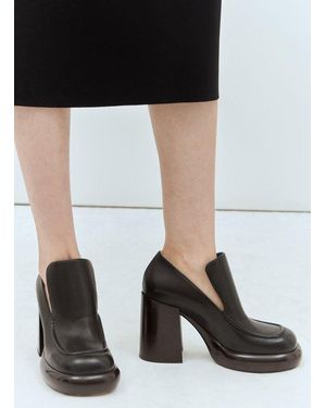 Burberry Square-Toe Wedge Court Shoes - Black