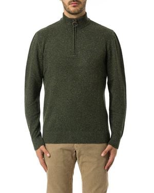 Barbour Essential Tisbury Half Zip Jumper - Green