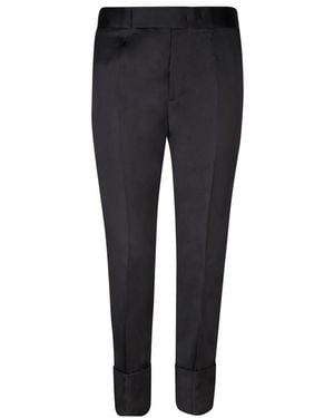 SAPIO Turn-Up Hem Tailored Trousers - Blue