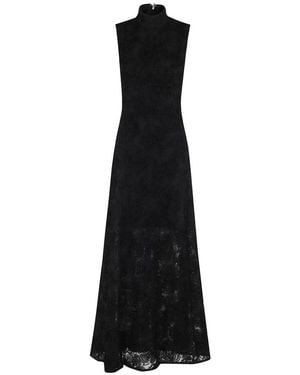 ROTATE BIRGER CHRISTENSEN Flower Mesh Maxi Dress - Black