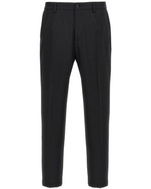 Dolce & Gabbana Logo-Embroidered Trousers - Black