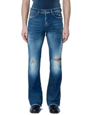 DIESEL 1998 D-Buck Distressed Bootcut Jeans - Blue