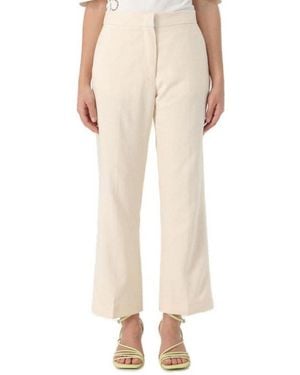 MSGM Mid-Rise Flared-Leg Pants - Natural