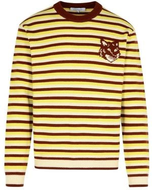 Maison Kitsuné Multi Wool Sweater - Yellow
