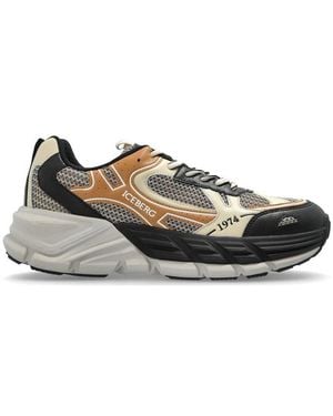 Iceberg Logo Patch Panelled Sneakers - Multicolour