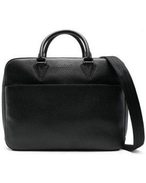 Orciani Logo Lettering Business Bag - Black