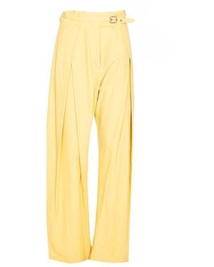 Pinko Waist Straps Wide-Leg Pants - Yellow