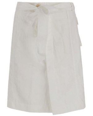 Ferragamo Self-Tied Wrap Midi Skirt - White