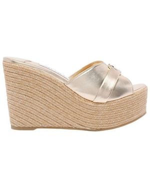 Jimmy Choo Leda Wedges Sandals - Natural
