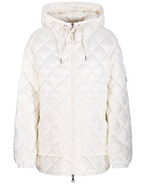 Moncler Camicia Zip-Up Quilted Jacket - White