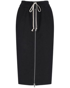 Rick Owens Front Zip Pillar Skirt - Black
