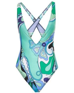 Emilio Pucci Printed Swimsuit - Blue
