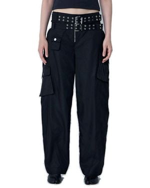 Ganni Duchesse Belted Pocket Pants - Blue