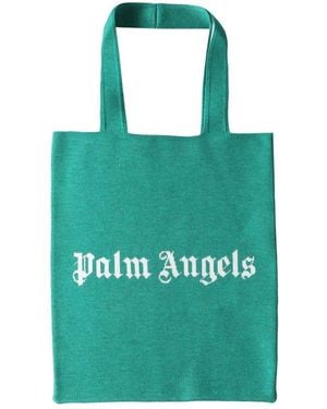 Palm Angels Logo Shopping Bag - Green