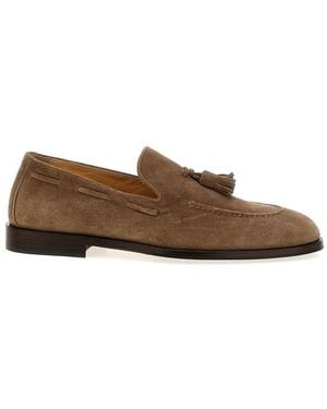 Brunello Cucinelli Slip-On Almond-Toe Tassel Loafers - Brown